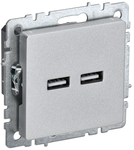 BRITE Роз. USB A+A 3,1А РЮ10-1-БрА алюм. IEK