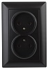 4-204-05  Intro Розетка 2х2P, 16А-250В, СУ, Solo, антрацит