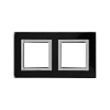 Рамка из натурального стекла, "Avanti", черная, 4 модуля