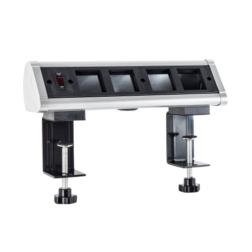 Блок настольный с выключателем нагрузки на 4 модуля (45х45мм) на струбцинах (алюминий), IP20 Экопласт