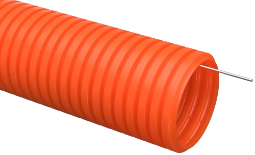 Труба гофр. ПНД d32 с зондом оранжевая тяжелая (25м) IEK