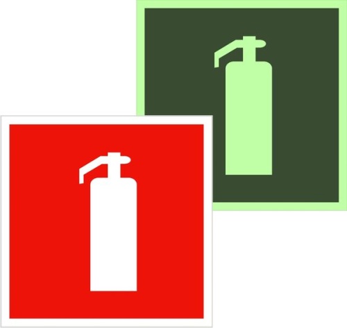 Знак пластик F04 "Огнетушитель" (200x200) фотолюминесцентный EKF PROxima