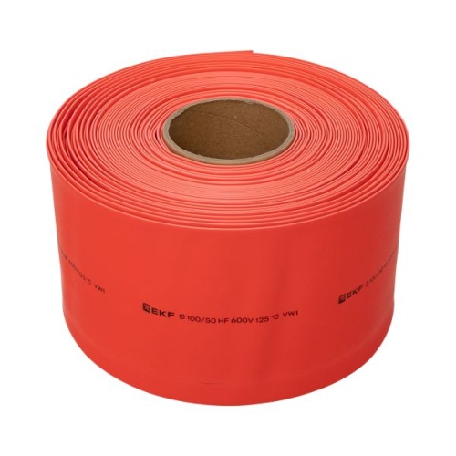 Термоусаживаемая трубка ТУТ нг 100/50 красная рулон EKF PROxima Термоусаживаемая трубка ТУТ нг 100/50 красная рулон EKF PROxima