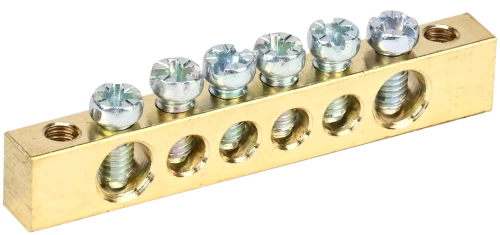 Шина PEN "земля-ноль" 6х9мм 6/2 (6групп/креп по краям) ИЭК