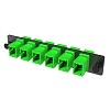 Адаптерная планка с установленными 6xSC Simplex адаптерами (цвет адаптера - зеленый), OS2, 1/2 HU