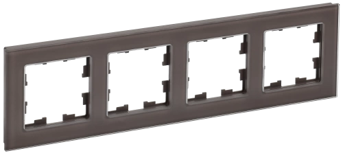 BRITE Рамка 4-мест. РУ-4-2-БрТБ стекло бр. IEK