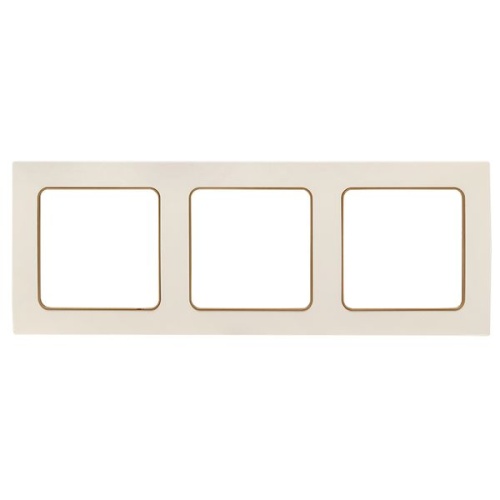 Стокгольм Рамка 3-местная белая с линией цвета шампань EKF PROxima