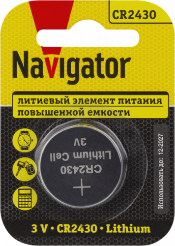 Элемент питания Navigator 93 828 NBT-CR2430-BP1