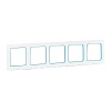 Стокгольм Рамка 5-местная белая с линией цвета синий EKF