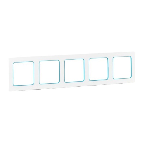 Стокгольм Рамка 5-местная белая с линией цвета синий EKF