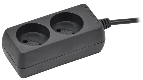 Удлинитель У2 2 места б/з 1,5м 2х0,75мм2 10А 250В чер. IEK