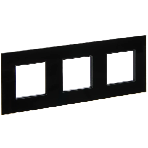 SKANDY Рамка 3-мест. SK-F23Bl стекло черн. IEK