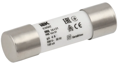 Плавкая вставка цилиндрическая ПВЦ 14х51 4А KARAT IEK Плавкая вставка цилиндрическая ПВЦ 14х51 4А KARAT IEK