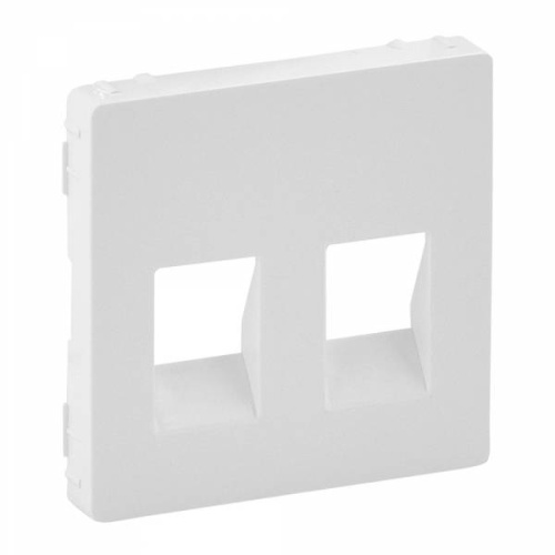 Valena LIFE.Лицевая панель для аудиорозетки с пружинными зажимами двойной.Белая