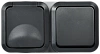 TORS Блок розетка + выключ. гор. 16А IP55 TS142 графит IEK