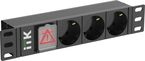 ITK PDU 3 розетки нем. ст. LED 1U вх. С14 10"