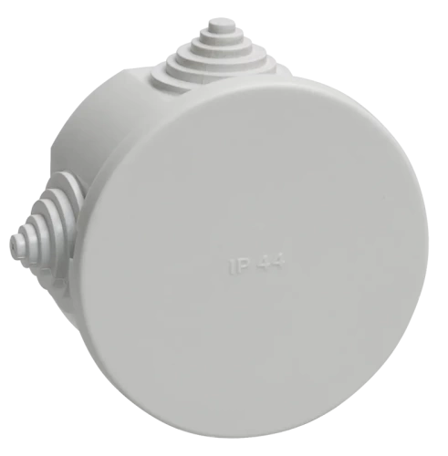 Коробка КМ41237 распаячная для о/п d75х40мм IP44 (RAL7035, 4 гермоввода) (упак.60шт.) ИЭК