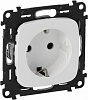 Valena ALLURE.Силовая розетка 2К+З 16А 250В с лицевой панелью.Безвинтовые зажимы.Белая