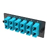 Адаптерная планка с установленными 6xSC Duplex адаптерами (цвет адаптера - бирюзовый)  OM3, 1 HU