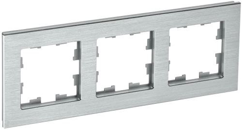 BRITE Рамка 3-мест. РУ-3-1-БрА металл алюм. IEK