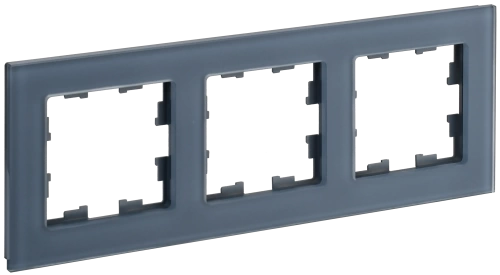 BRITE Рамка 3-мест. РУ-3-2-Бр стекло маренго матовый IEK