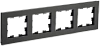 BRITE Рамка 4-мест. РУ-4-2-Бр стекло черн. матовый IEK