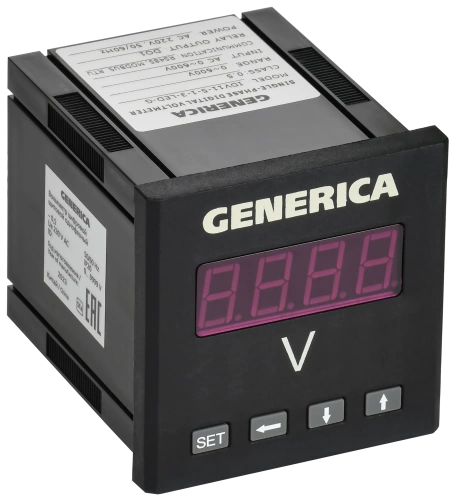 Вольтметр цифр. щит. 1-ф. DO RS-485 72х72 LED GENERICA
