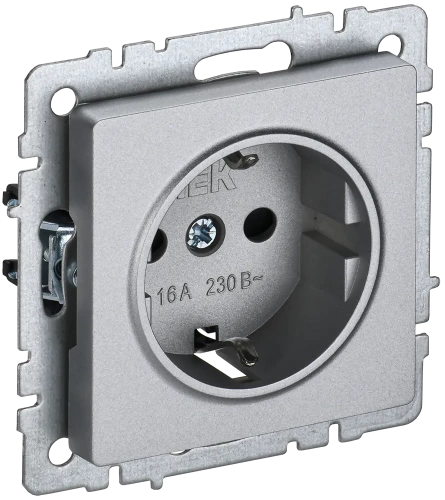 BRITE Роз. с з/к без з/ш 16А РС11-1-0-БрА алюм. IEK BRITE Роз. с з/к без з/ш 16А РС11-1-0-БрА алюм. IEK