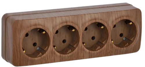 РС24-3-ХД Розет. 4-ая с з/к о/у 16А GLORY дуб IEK РС24-3-ХД Розет. 4-ая с з/к о/у 16А GLORY дуб IEK