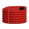 NR110 Усиленная  двустенная труба ПНД гибкая, тип 750, SN16, с зондом, D110мм (50м) цвет красный Экопласт