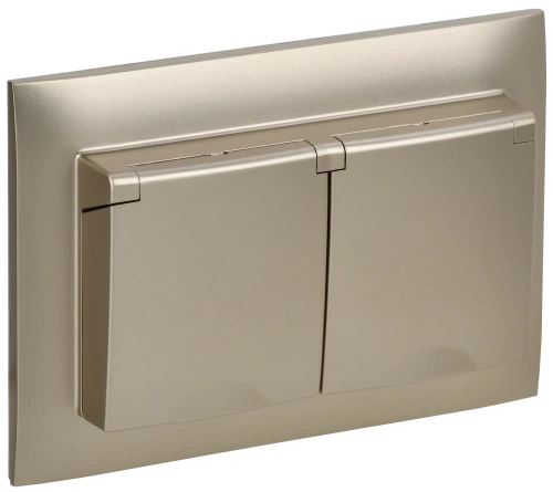 SKANDY Роз. 2-я с кр. 16А в сб IP44 SK-R12Sh шамп. IEK