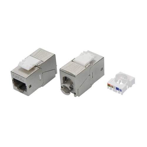 Модуль  Keystone RJ45 CAT6A экранированный, 90 градусов, серебристый TL