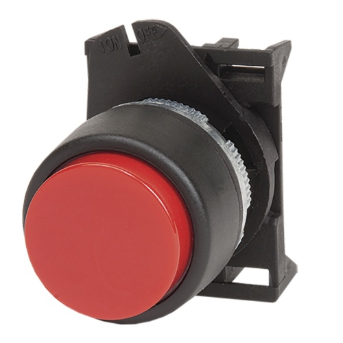 Кнопка выпуклая без фиксации, красная (упак. 10 шт)