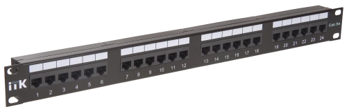 1U патч-панель кат.5Е UTP, 24 порта (Dual IDC) ITK