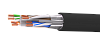 Кабель витая пара кат. 6 экранированный F/UTP, 4 пары, нг(А)-HF, для внешней/внутренней прокладки, чёрный, катушка 305 м