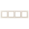 Стокгольм Рамка 4-местная белая с линией цвета шампань EKF PROxima