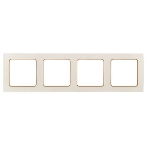 Стокгольм Рамка 4-местная белая с линией цвета шампань EKF PROxima