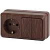 2-702-10 Эл/ус Intro Блок розетка+выкл. двойной гориз. 10(16)А-250В, IP20, ОУ, Quadro, венге