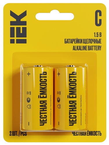 Батарейка щелоч. Alkaline Optima LR14/C (2шт/блистер) IEK