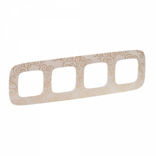 Valena ALLURE.Рамка "Нарцисс золото".4-постовая универсальная