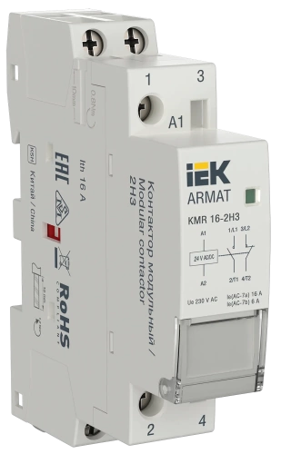 ARMAT Контактор модульный KMR 16А 24В AC/DC 2НЗ IEK