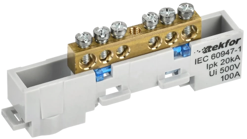 TEKFOR Шина N "ноль" неизол. на унив. держ. 6х9-6-С IEK