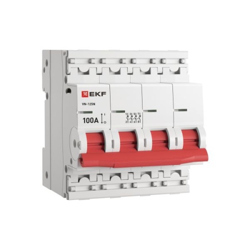 Выключатель нагрузки ВН-125N 4Р 100А PROXIMA EKF Выключатель нагрузки ВН-125N 4Р 100А PROXIMA EKF