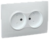 РСш12-2-КБ Розетка 2местн. без з/к с защ.штор. 10А КВАРТА (белый) ИЭК