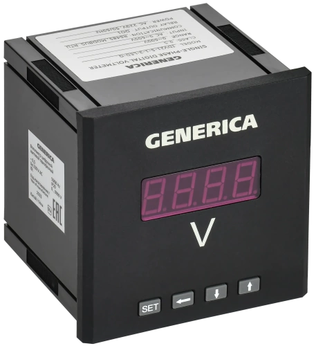 Вольтметр цифр. щит. 1-ф. DO RS-485 96х96 LED GENERICA