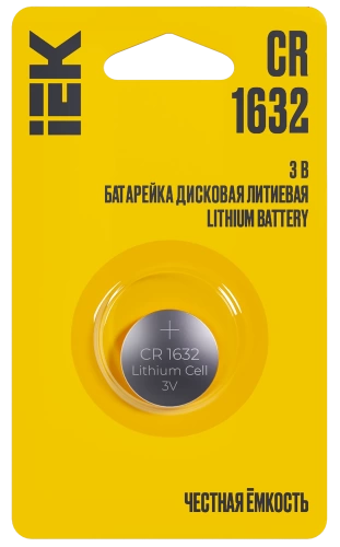 Батарейка дисковая литиевая Optima CR1632 (1шт/блистер) IEK