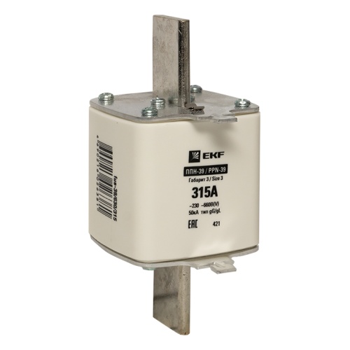 Плавкая вставка ППН-39 630/315А габарит 3 EKF Плавкая вставка ППН-39 630/315А габарит 3 EKF