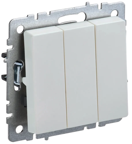 BRITE Выключ. 3-кл. 10А ВС10-3-0-БрЖ жемч. IEK