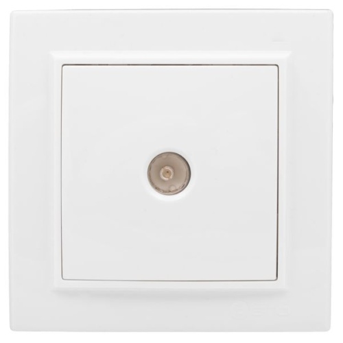 Минск Розетка TV 1-местная СП бел. 75Ом 5-862МГц EKF Basic Минск Розетка TV 1-местная СП бел. 75Ом 5-862МГц EKF Basic