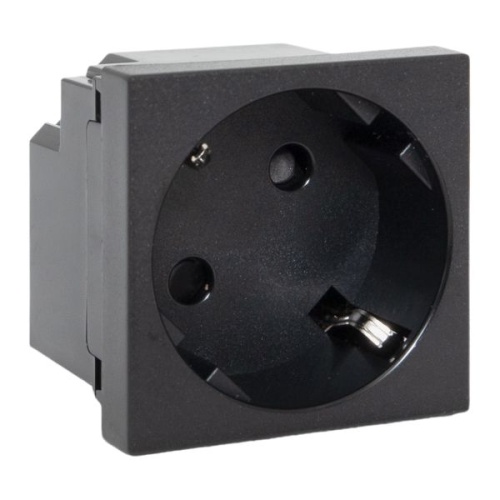Розетка 45х45 с зазем. 45 градусов, быстрозажимные клеммы, черная, матовая EKF Розетка 45х45 с зазем. 45 градусов, быстрозажимные клеммы, черная, матовая EKF